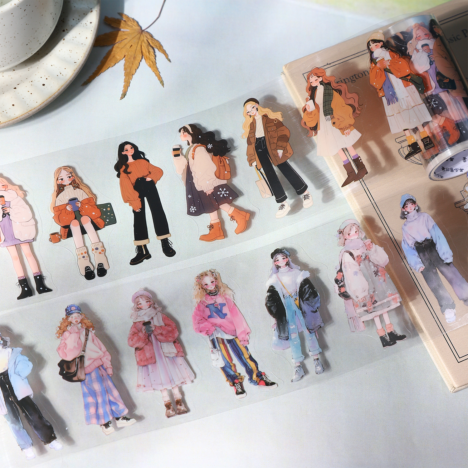 PET 테이프 - 75mm*200cm 소녀 365일 시리즈 빈티지 캐릭터