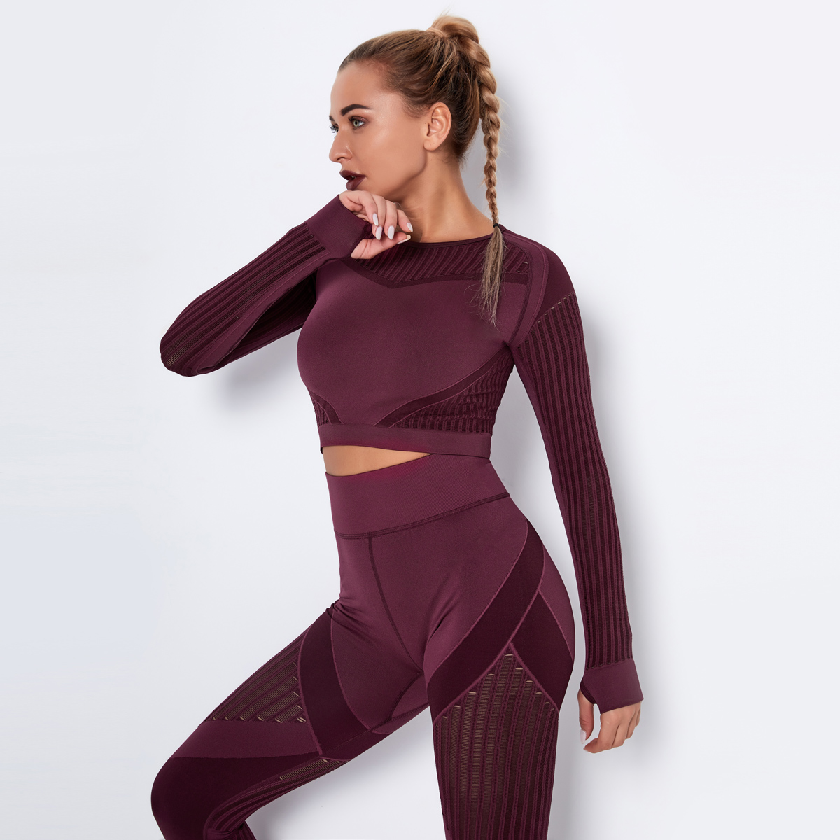 Hergymclothing long sleeve crop workout