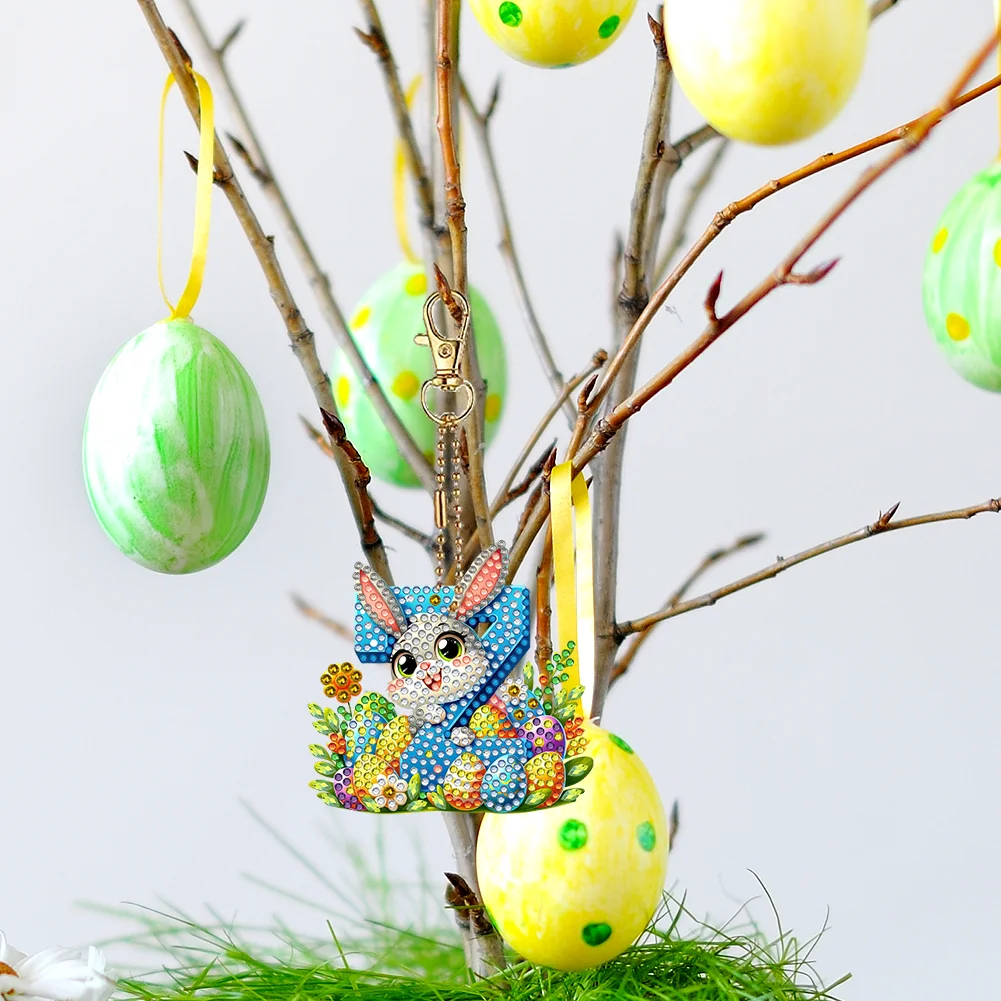 DIY PET Double Sided Special Shaped Easter Alphabet Z Diamond Painting Keychain