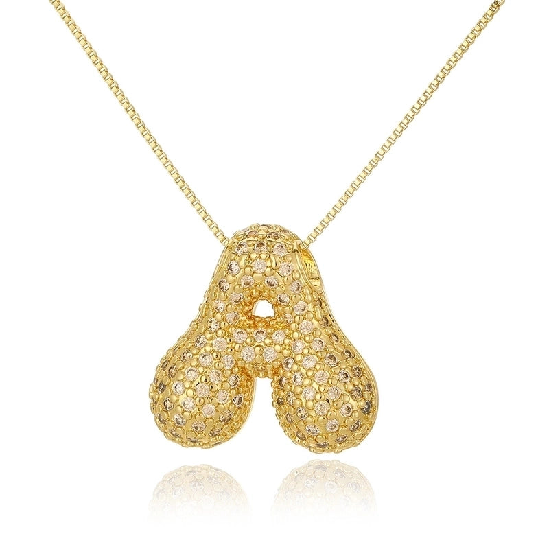 Copper Plating Letter Pendant Necklace