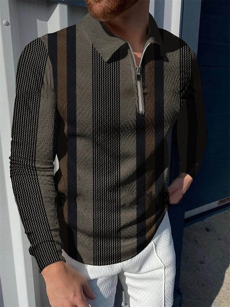 Men's Polo Shirt Long Sleeve Casual