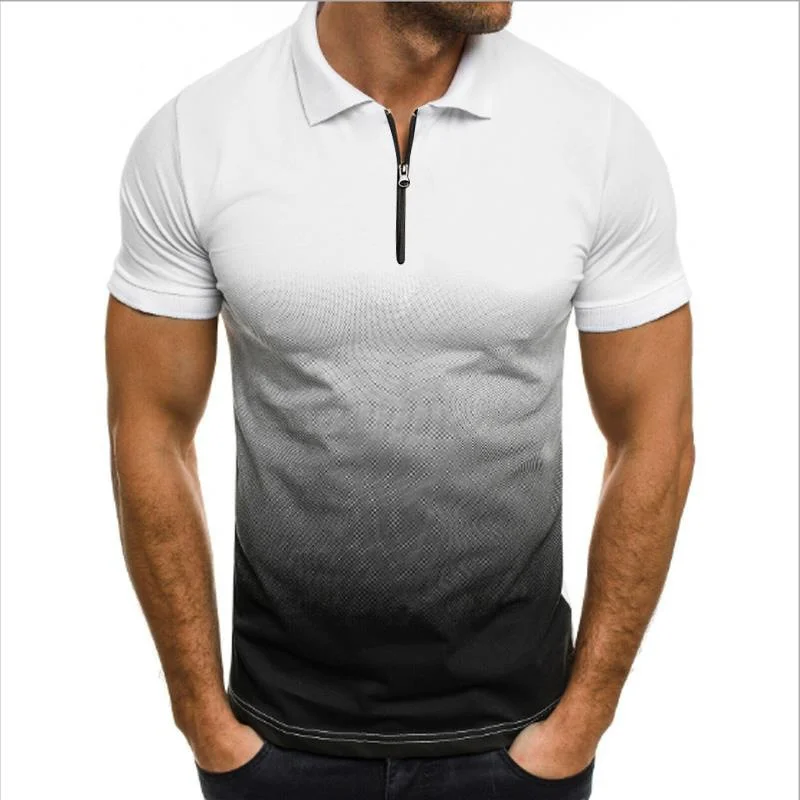 Men's Summer Gradient Polo Shirt