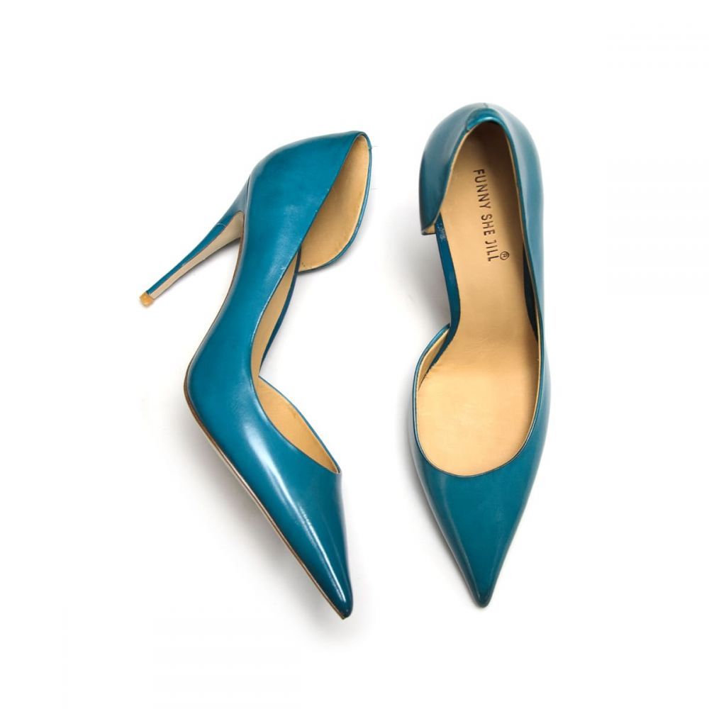 Pointy Toe Heels D'orsay Pumps Leather Shoes For Women