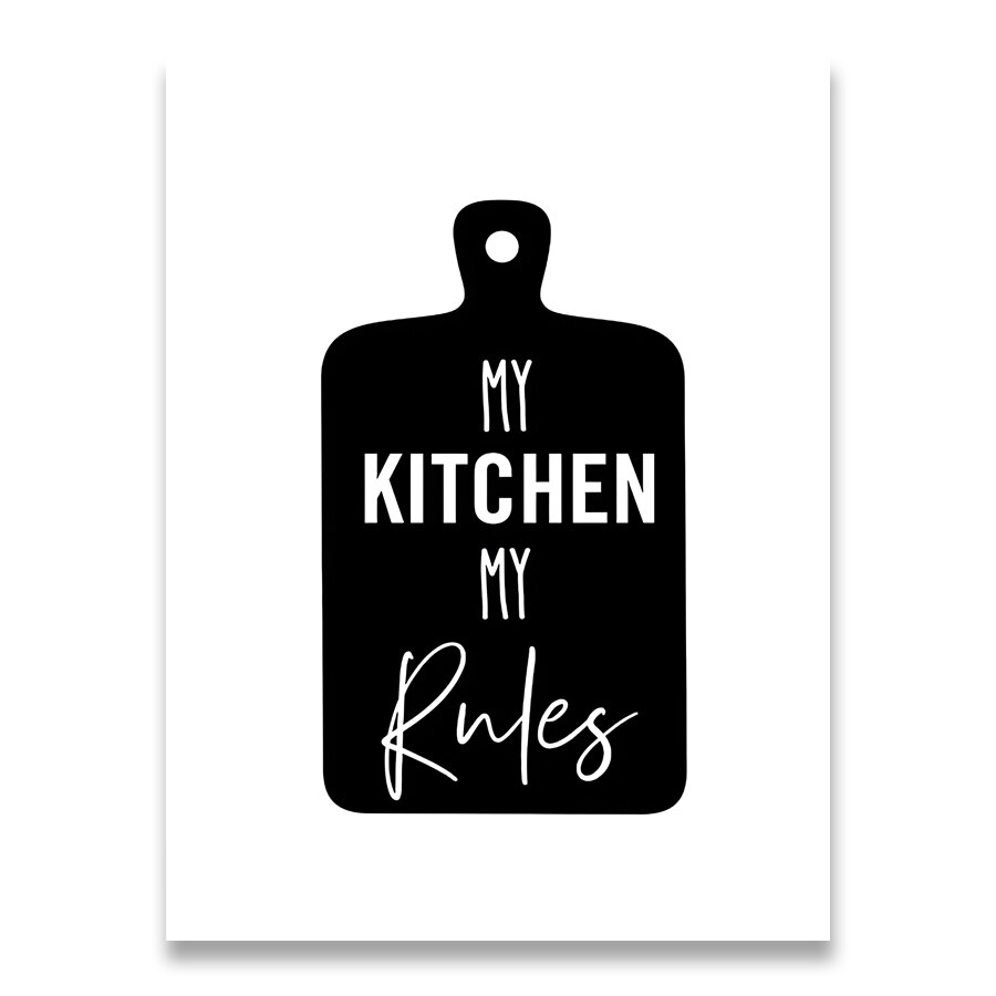 Kitchenware Wall Art Canvas Painting Kitchen Quote Posters And Prints Black White Wall Pictures  Kitchen Decoration