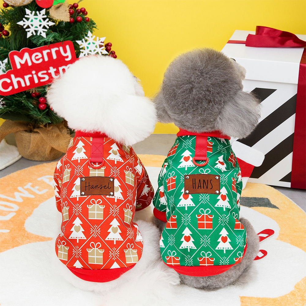 Personalized Name Pet Christmas Sweater Custom Christmas Dogs Cats Sweater Gifts for Boys Girls Puppy Medium Large Dog, Winter Pet Clothes for Dogs