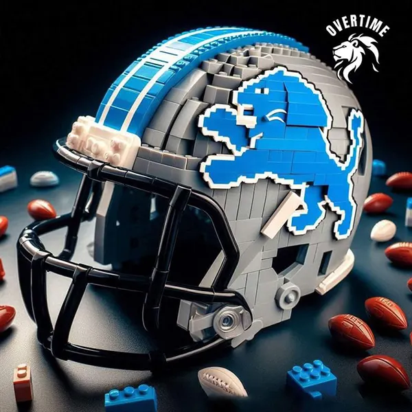 NFL Brick Helmet completed display