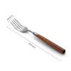 High-grade Walnut Handle Stainless Steel 304 Tableware Three-piece Set
