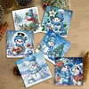 6pcs Diamond Painting Xmas Snowman Greeting Cards Congratulations Cards & Gifts