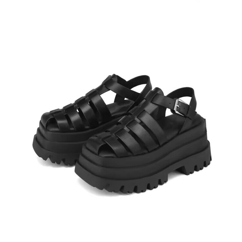 GOOSHOE Women's Tassel Versatile Buckle Sandals Anti-slip Thick Soles Shoes