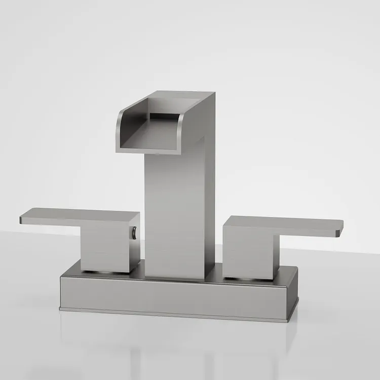EVERSTEIN Waterfall Centerset Bathroom Sink Faucet Brushed Nickel