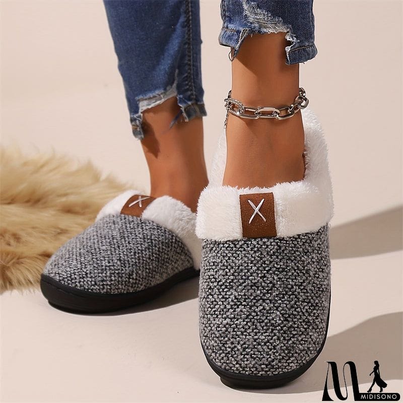 MidiSono - Comfortable Fleece Lined Home Slippers for Women Men