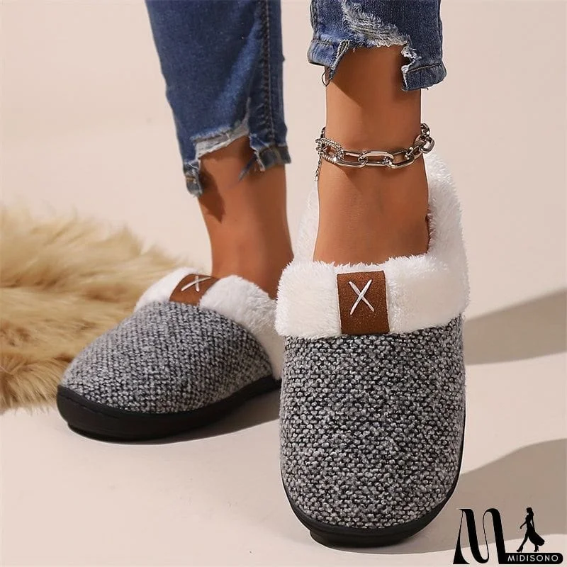 MidiSono - Comfortable Fleece Lined Home Slippers for Women Men
