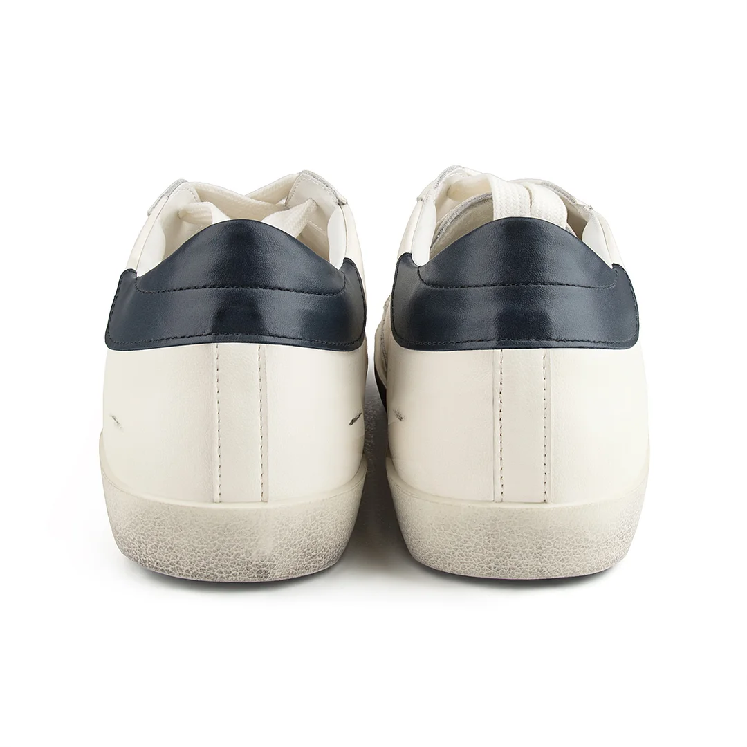 Merumote Gentleman's  White Sneakers Low Top Round Toe Stars Print Causal Shoes-MERUMOTE