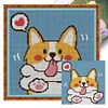 Cute Corgi Dog-14CT Stamped Cross Stitch Kit(25x25cm)