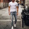 Men's Casual Basics Breathable Crew Neck Cotton Short Sleeve T-Shirt by Inlyline