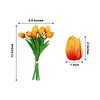 10 Stems | 13" Orange Real Touch Artificial Foam Tulip Flower Bouquets