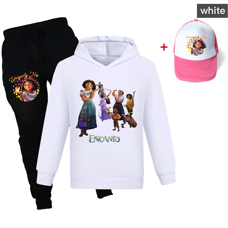 Mayoulove Hoodies Suit Children Round Collar Long Sleeves Machine Wash Cotton Christmas Gifts Spring/Fall Hoodies With Trousers With Cap  1700-Mayoulove