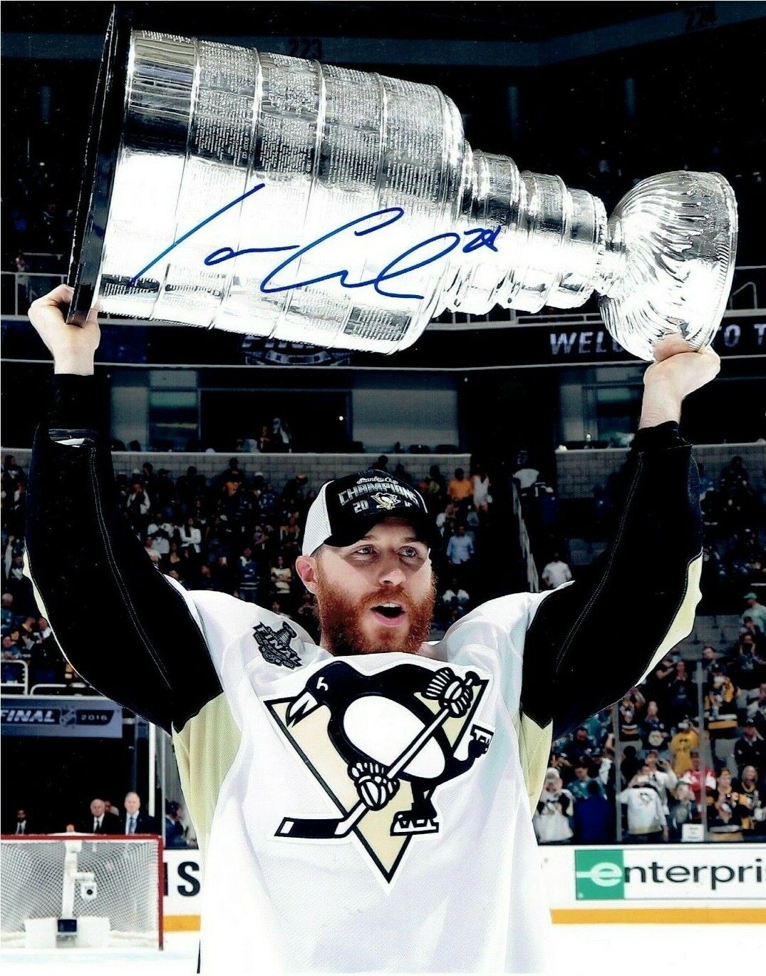 IAN COLE autographed SIGNED PITTSBURGH PENGUINS 8X10 Photo Poster painting w/ STANLEY CUP