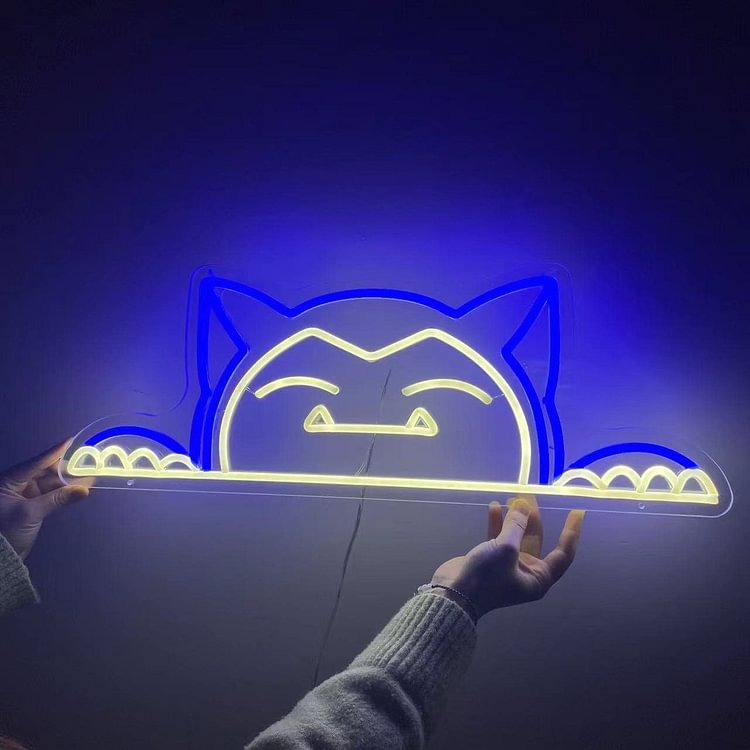 Snorlax Neon Sign Led Light Gaming Room Decor Custom Neon Signs Anime Led Neon Sign Light  Decoration Shop Indoor Home Kids Room Decor Neon