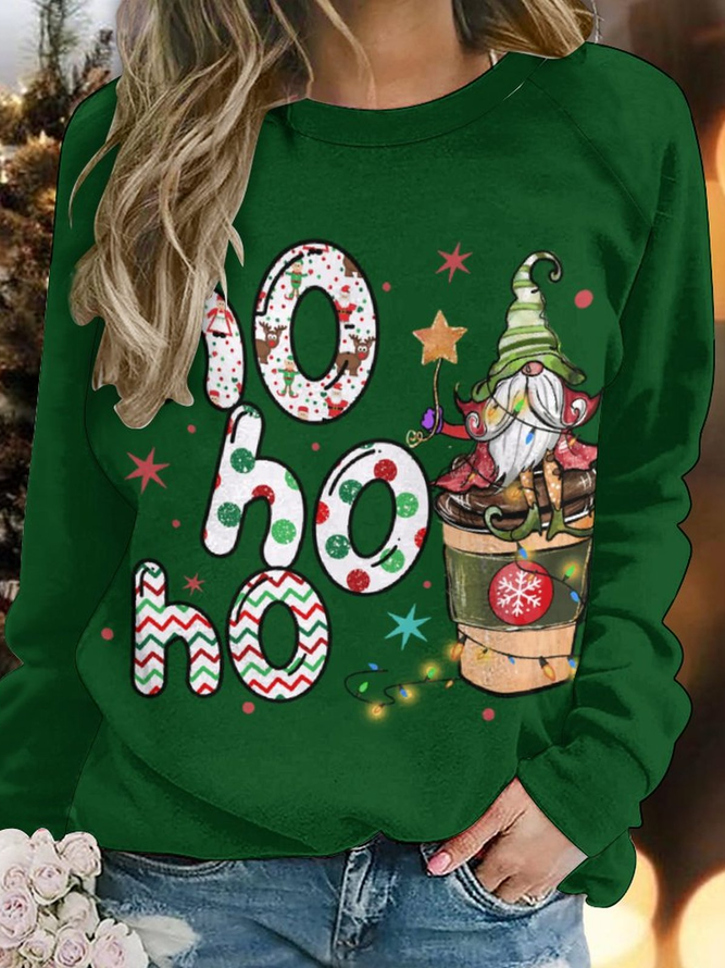 Lilicloth X Y Ho Ho Ho Christmas Gnome Women's Raglan Sleeve Sweatshirts
