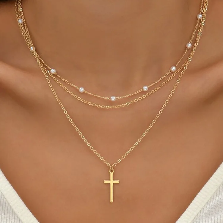Mother's Day Girlfriend Gift Personalized Multi-layer Chain Necklace Tassel Necklace Small Bar Pendant