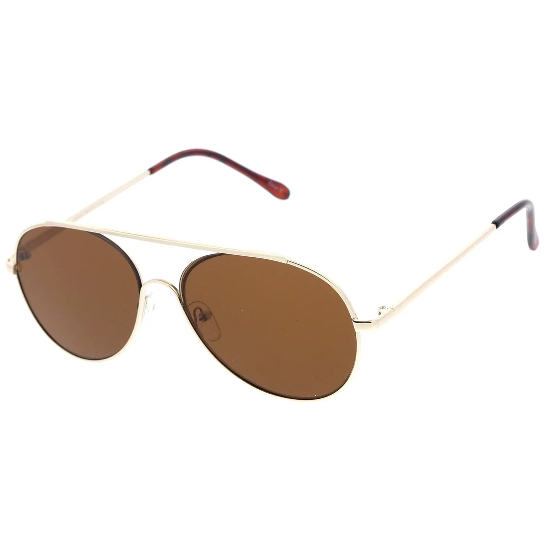 Classic Brow Bar Semi-Rimless Lens Aviator glasses 57mm