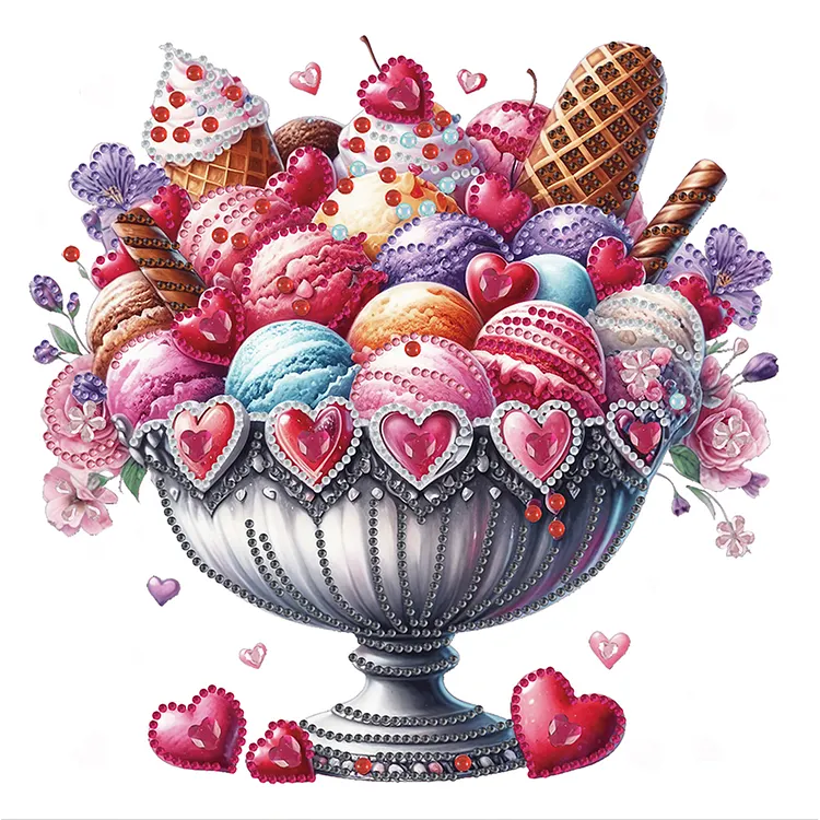 Macaron And Ice Cream 30*30CM (Canvas) Special Shaped Drill Diamond Painting gbfke