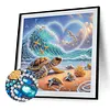 Heart Wave Turtle Family Special Shaped 5D DIY Partial Drill Diamond Painting Kits for Adults Beginners Home Decor Diamonds Dots Gem Art Kits 11.81 X11.81inch