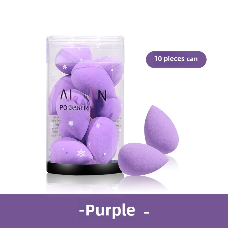 ALYAN Mini Beauty Egg Cylinder 10 Pack Soak Water Enlarged Wet And Dry Cosmetic Sponge Powder Puff Foundation BB