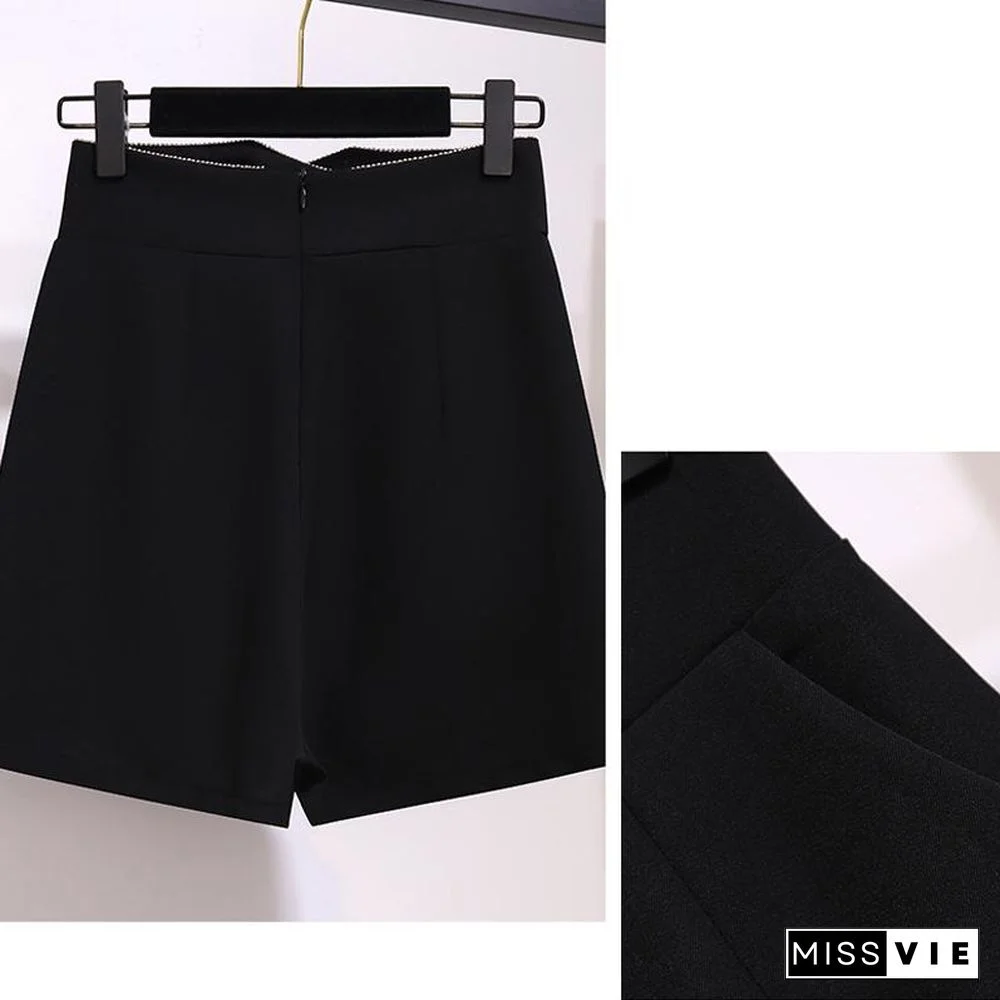 Round Collar Tee+Fashion Shorts P14414