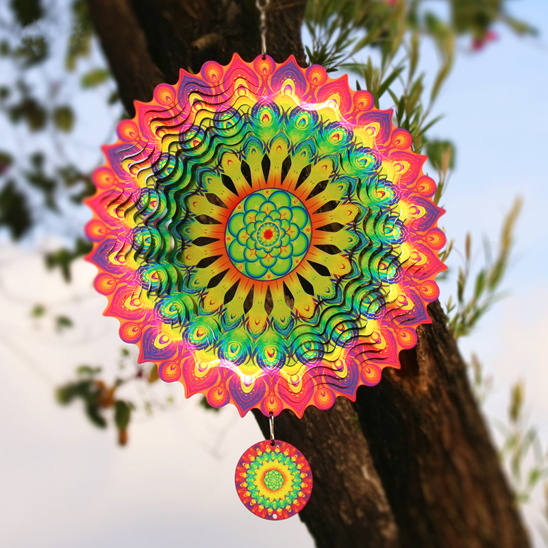 Tegooe Hummingbird 3D Metal Wind Spinner for Garden Patio Decor Tegooe