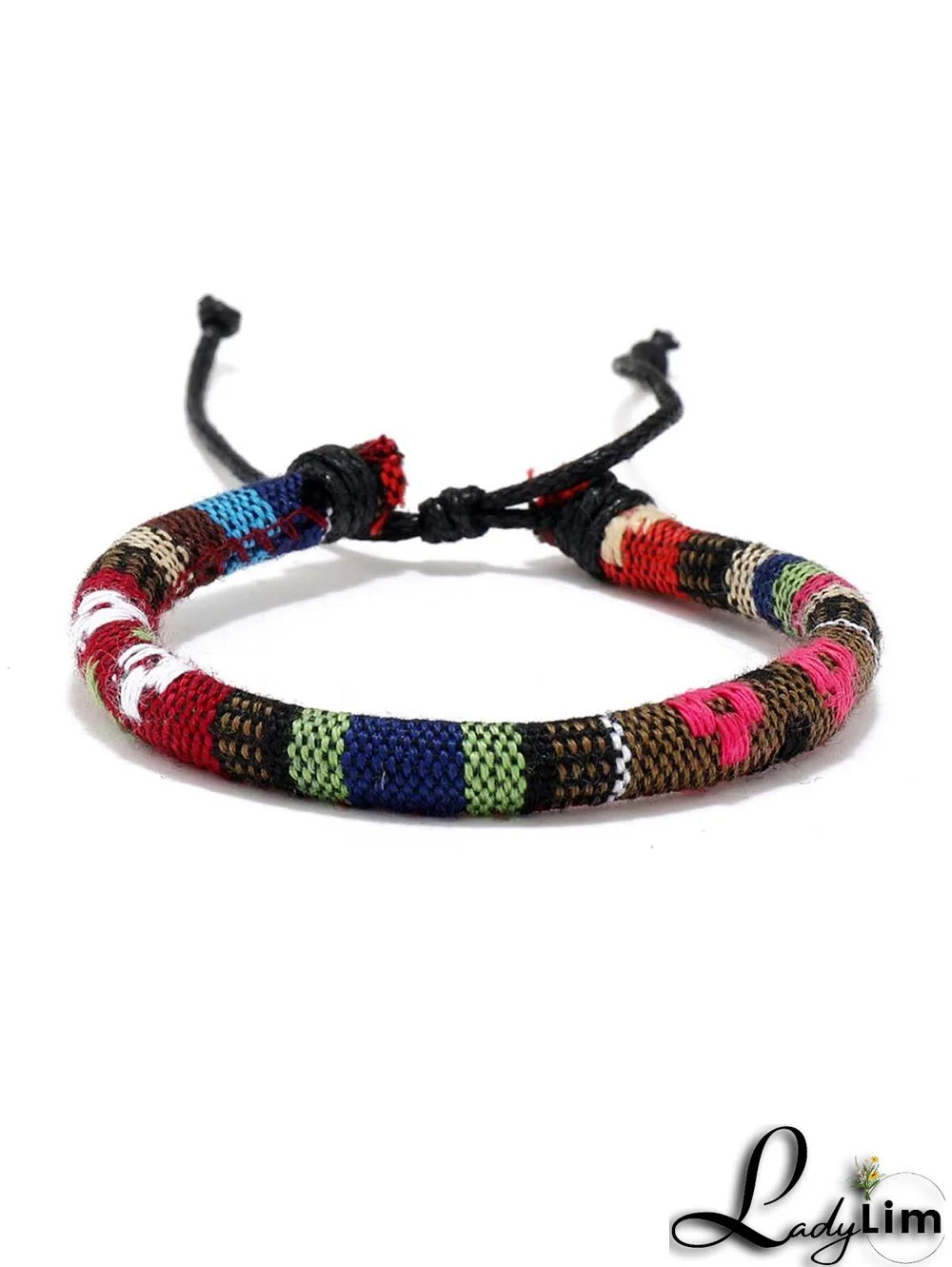 Multicolor Ethnic Style Drawstring Boho Bracelet
