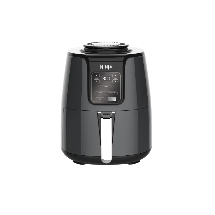 4 Quart Air Fryer with Reheat & Dehydrate. Black. Silver. AF100WM