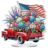 America Flag Car DIY Acrylic Desktop Diamond Art Kit Single-Sided for Home Decor