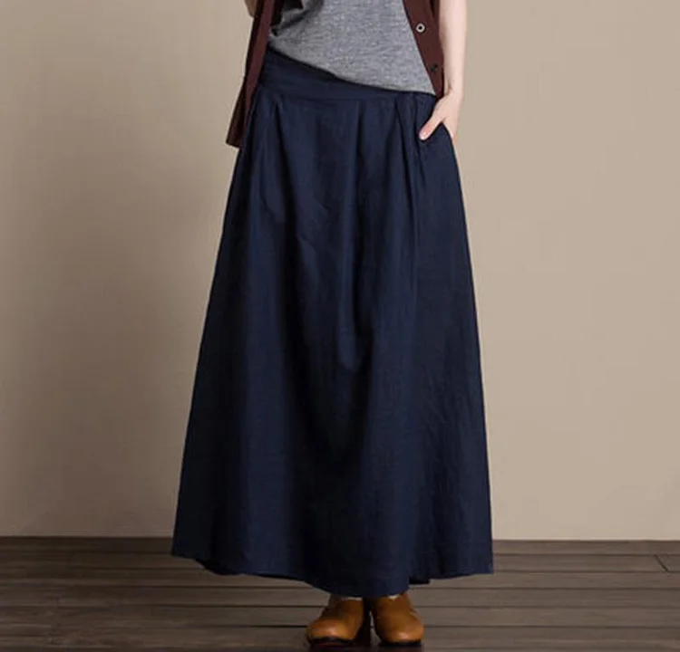 Cozy Linen New Loose Simple Skirt