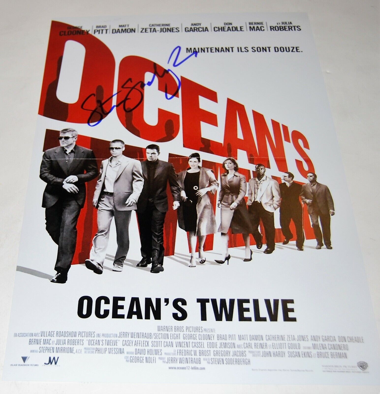 STEVEN SODERBERGH signed (OCEANS TWELVE 12) 12X18 movie poster Photo Poster painting PROOF W/COA