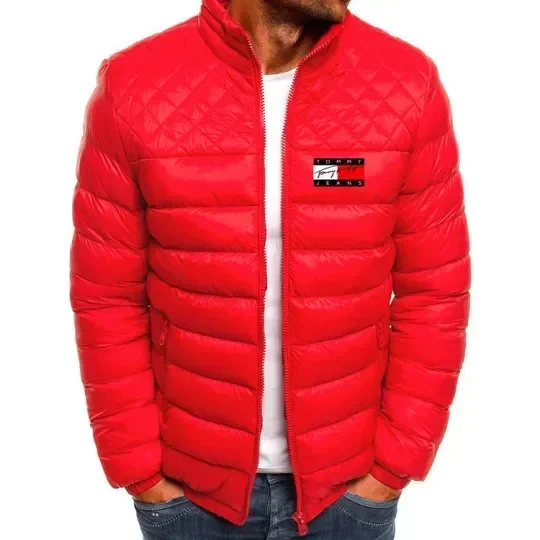 【TOMMY HILFIGER®】 Męska kurtka zimowa na co dzień z krótkim kołnierzem