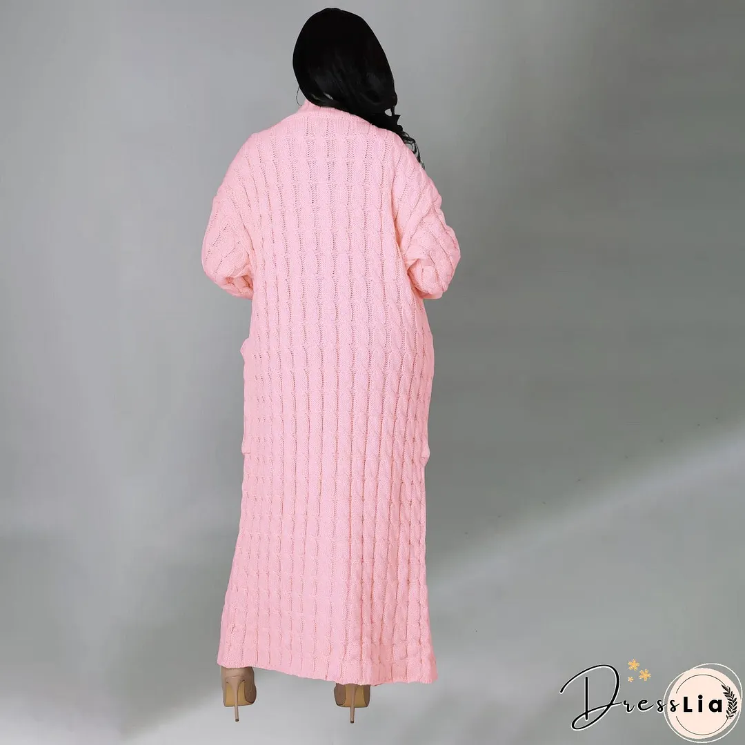 Women's Fashion Casual Long-sleeved Long Solid Color Sweaters