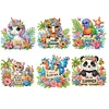 (US Only)6pcs 2D Flat Hello Summer DIY Diamond Painting Fridge Magnets for Home Decor