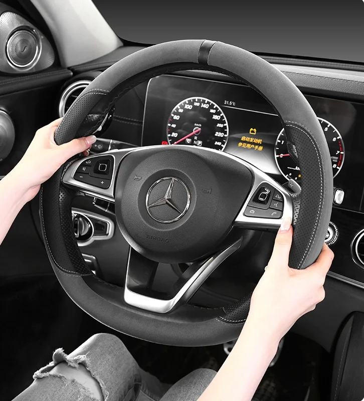 Car cold and antifreeze suede steering wheel cover