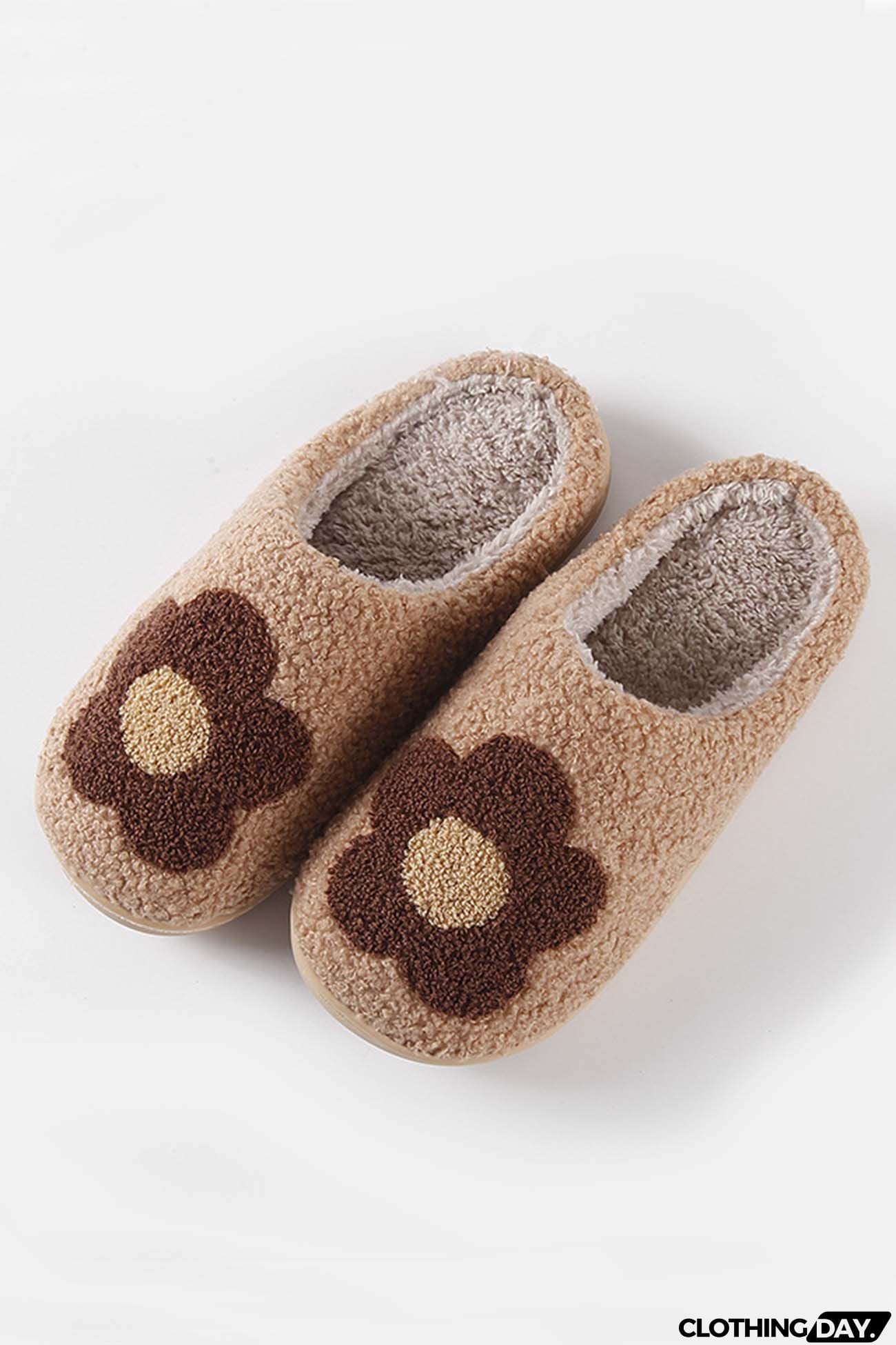 Flower Plush House Slippers