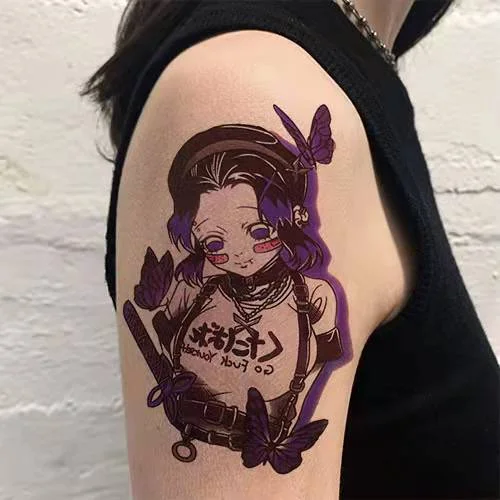 Anime Tattoo Sticker Waterproof for Men Women Body Art Personality Cool Butterfly Fake Tattoo Arm Thigh Pattern Temporary Tattoo
