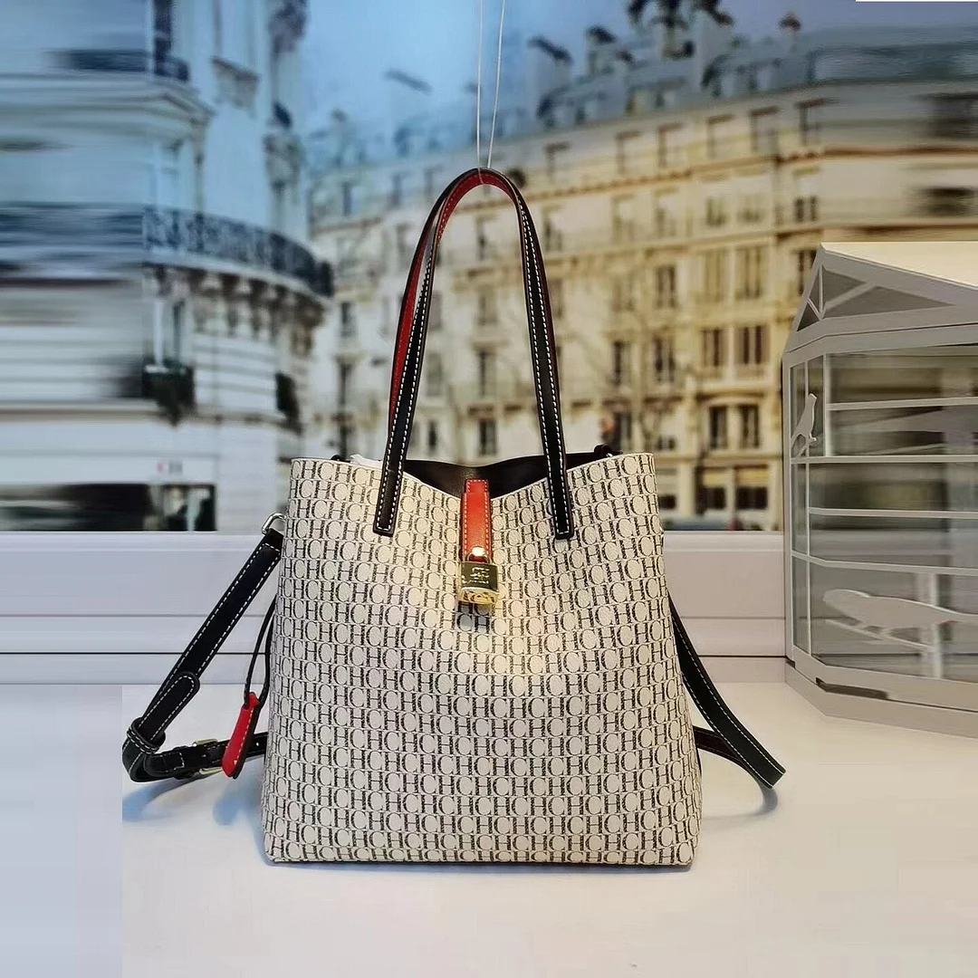 CHCH HCHC 100 Genuine Leather Embossed Pattern Women Bucket Bags Luxury Brand Designer Wallets