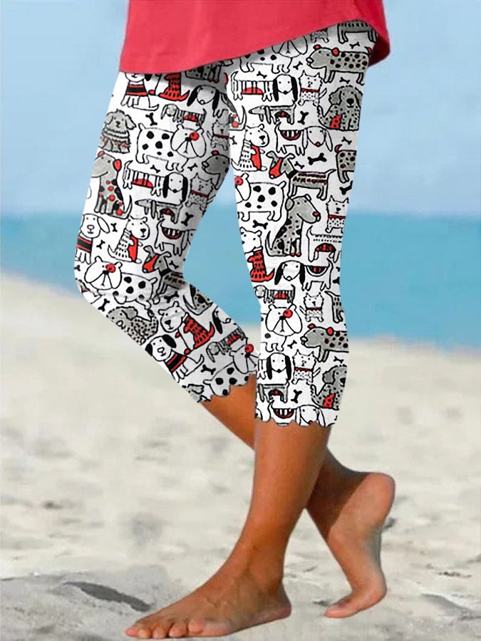 Women's Casual Dog Print Leggings
