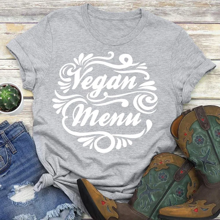 Vegan Menu  T-Shirt Tee-04543-Annaletters