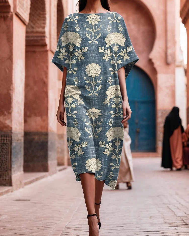 Women's Elegant Printed Loose Dress