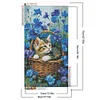 Diamond Painting-DIY Full Round Drill Flower Cat(70*40 CM)