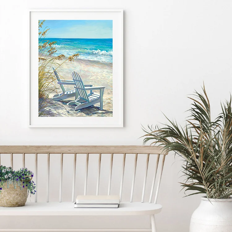 Beach Scene With Chairs - Diamond Painting 