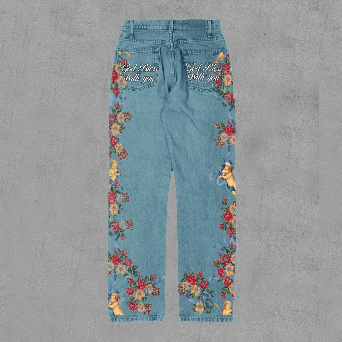 Rose Paradise Casual Street Vintage Jeans
