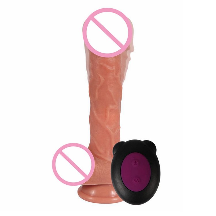 Thrusting Vibrating Dildo Masturbation Device Rose Toy